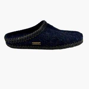 Haflinger AS Classic Navy Blue Wool Slipper Soft Sole Women Sz 7-7.5 EU 38